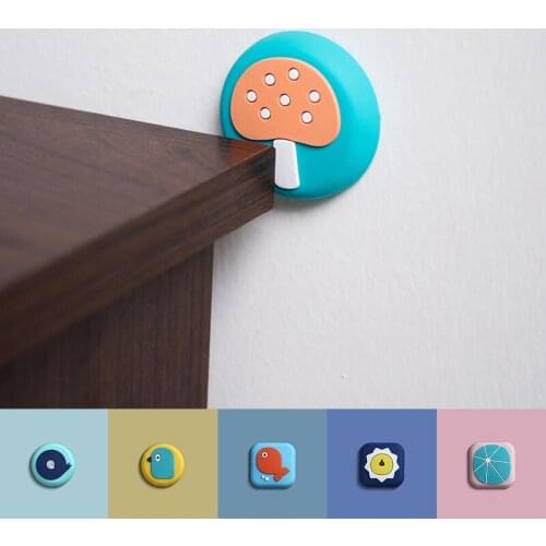 1pc Cartoon Door Stopper Silicone Self Adhesive Anti Collision Pads Wall Protector Handle Bumpers Buffer Guard Stoppers Pad