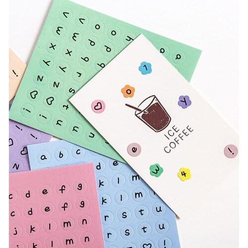 10PCS English Alphabet Number Sticker Lipstick Essential Oil Label Stickers Colorful Perfume Empty Bottle Circle Decal Labels