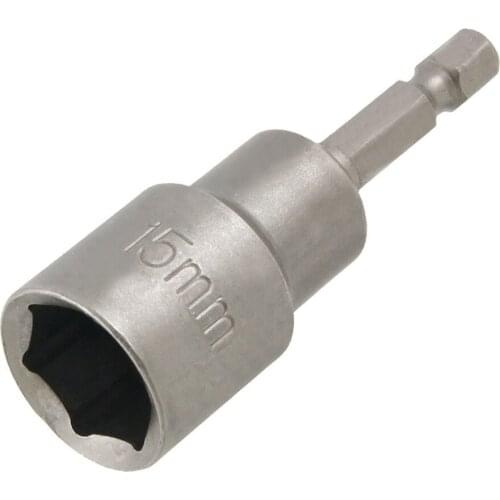2Pcs 1/4-inch Magnetic Hex Socket 65mm Long 15/16mm Chrome-Vanadium Impact Nut Setter Driver Bit Adapter Hand Tool