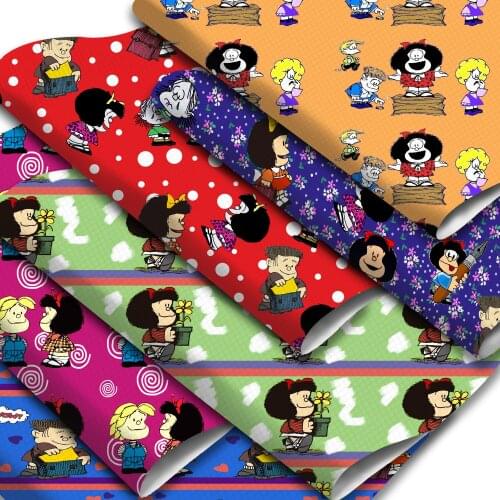 20*33cm Cartoon Girl Ordinary Faux Synthetic Leather Fabric For Bows Leather Crafts DIY Handmade Material,1Yc16219