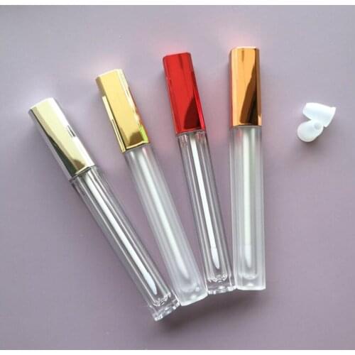 60/100pcs 4.5ml Rose Gold Black Red Lip Gloss Tube Cosmetic Clear Empty Lipstick Refillable Bottle Makeup Lip Balm Container