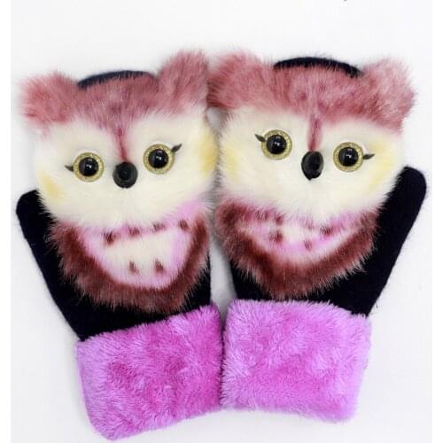 3D Cat Plush Thick Girls Baby Gloves Cute Fox Cartoon Gloves for Kids Boy Winter Warm Costume Accessories