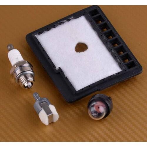 4pcs Air Fuel Filter Primer Bulb Spark Plug Carb Tune-Up Kit Fit for Echo CS340 CS341 CS345 Chainsaws WT-589 WT-589-1