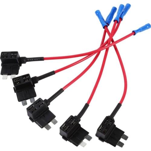 5Pcs/Set Add Circuit Medium Tap Piggy Back Standard Blade Fuse Boxe Holder ATO ATC