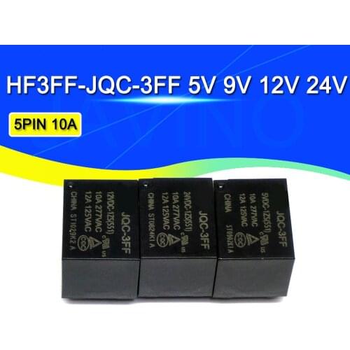 5PCS Relay HF3FF-JQC-3FF- 5VDC-1ZS 12VDC-1ZS 24VDC-1ZS(551) DIP5 1HS 4PIN 5V 12V 24V DC