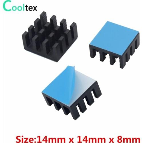 50pcs Aluminum Heatsink 14x14x8mm heat sink Radiator for Electronic Chip IC MOS Raspberry pi With Thermal Conductive Tape
