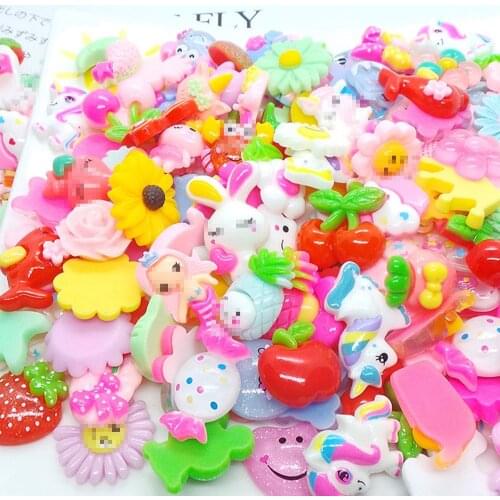 50PCS/BAG MIX-Cartoon Charms Rabbit/Cat/Unicorn/Cake Nail Charms,Nail Art Decoratiosn Kawaii Pink Series Charms#ZCF48