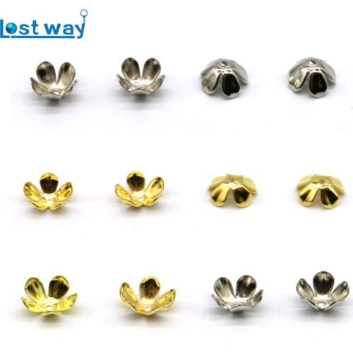 8mm 150 pcs/lot Zinc Alloy Metal Bead Caps Silver Plated Flower End Beads Caps Charms For Jewelry Making hole is 1mm