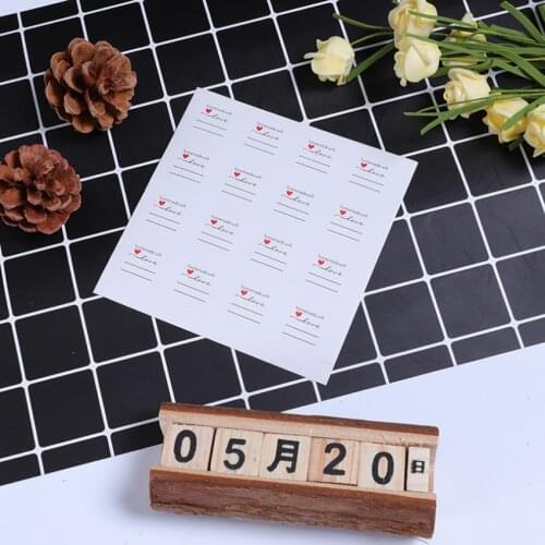 Free shipping 1600pcs Kraft white transparent Gift handmde with love Scrapbooking Paper Labels Seal Sticker DIY