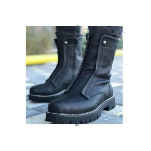 Middle-leg boots chunky sole Chelsea Martin man 2020 new autumn/winter chimney British leather ankle boots men