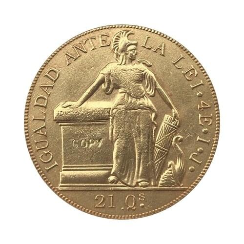 Chile 1841 4 Escudos coin copy 29mm
