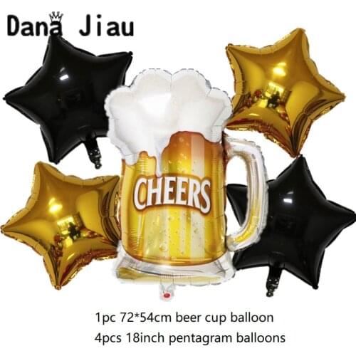 Dana jiau 5pcs big beer cup Balloon 20 years old Happy Birthday Party wedding Decoration balloons holiday kids theme air ball