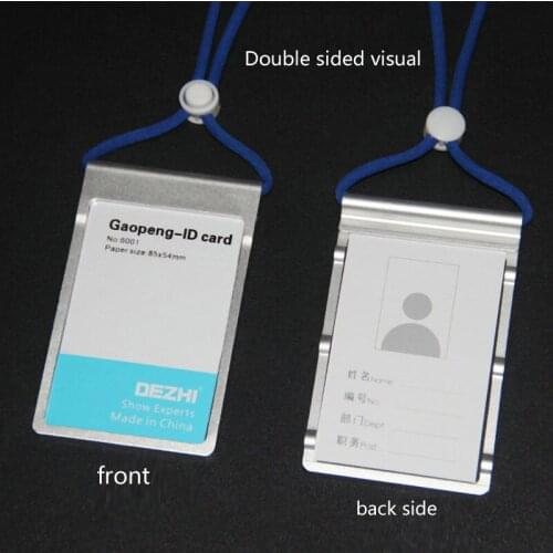 DEZHI-Mg Al Alloy Material ID Card Badge Holders with Safety Lanyard and Adjustable Buckle, Comfortable Holders for Exhibition