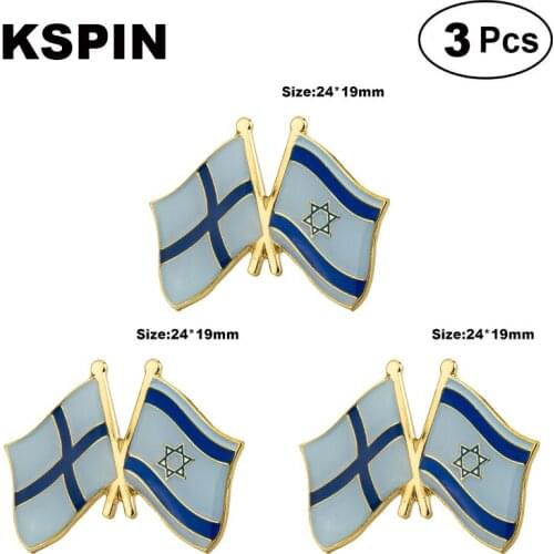 Finland& Israel Frendship Lapel Pin Brooches Pins Flag badge Brooch Badges