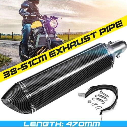 Motorcycle ATV Exhaust Muffler Pipe 470mm Long Type DB Killer Slip on Exhaust Tip Universal For Yamaha TMAX530 500 CBR