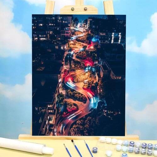 City Landscape Painting By Numbers Set Acrylic Paints 50*70 Oil Painting Wall Paintings Crafts For Adults Wholesale Handicraft