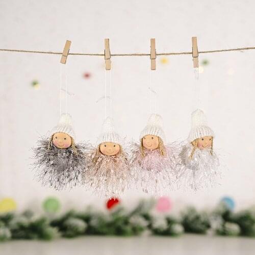 Haobei Christmas Festival Decoration Supplies Fluffy Girls Pendant Pink Creative Pendant Doll Bracelet Charm Childrens Gift