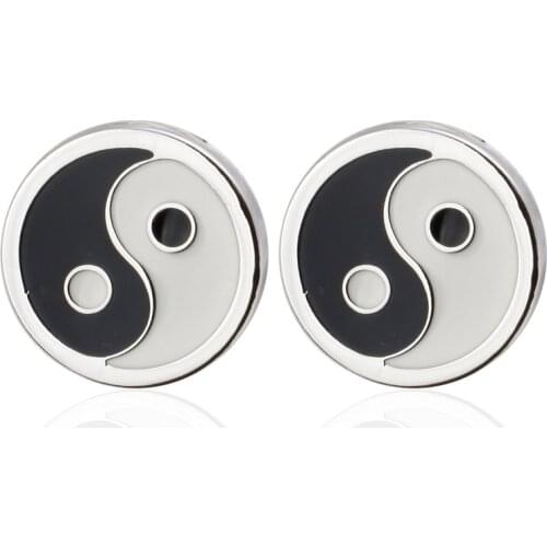 HYX Jewelry Round gossip metal Brand Cuff Buttons French Shirt Cufflinks For Mens Fashion Cuff Links