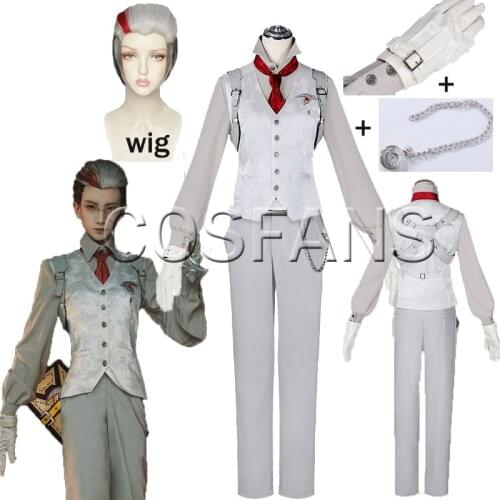 Game Identity V The Soul of Umbrella Wu Chang Cosplay Costume Requiem Skin fashion Uniform Halloween Costume for women men wig