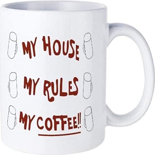 My House My Rules My Coffee Mug Knives White Coffee Mug Home Ceramic Office Tea Cup