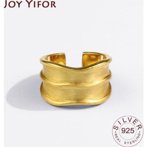 Real 925 Sterling Silver Rings for Women Wide Vintage Wedding Trendy Jewelry Large Adjustable Antique Rings Anillos