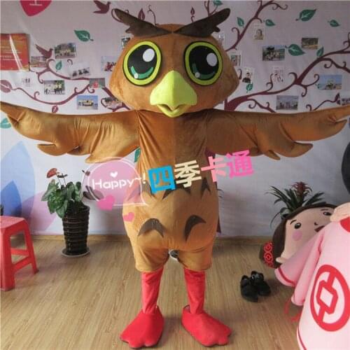 Owl Mascot Costume Bird Character Cartoon Fancy Party Dress Outfit Performance Suit Halloween Mascot Costumes Adult Size