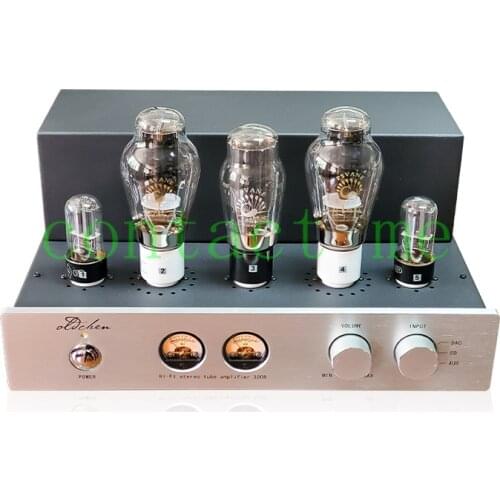 300B Tube Amplifier, HIFI Single-ended Class A OldChen Handmade Sliver Amp, Bleutooth 5.0, output power: 9W×2, SNR: 88dB