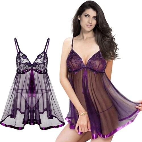 Millyn Purple Lingerie Plus Size S M L XL XXL XXXL XXXXL 2XL 3XL 4XL 5XL 6XL Brocade Babydoll Underwear Chemise Sleepwear