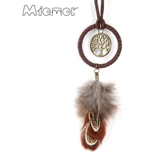 MIAMOR Mini Dreamcatcher Handmade Dream Catcher Net With Feather Decoration Ornament Amor40