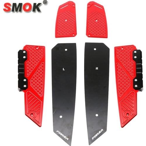 SMOK Motorcycle Accessories Motorcycle Pedals for Honda Forza 300 2018 2019 Motorcycle Anti-skid Pads CNC Aluminum Alloy Blue