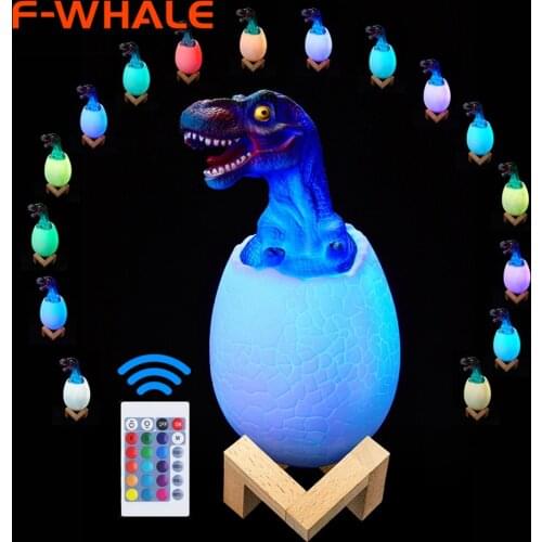 Touch Sensor Night Light LED 3/16 Colors Pat Dinosaur Egg Bedside Lamp Remote Control Nightlight Toy Rechargeable Table Lamp