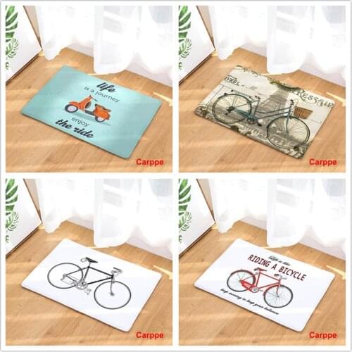 New Anti-Slip Carpets Bicycle Print Mats Bathroom Floor Kitchen Rugs 40x60