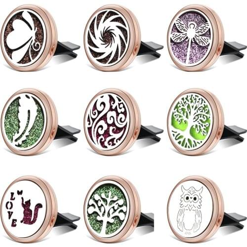 New Tree Of Life Car Perfume Diffuser Lockets Gold Stainless Steel Air Freshener Essential Oil Diffuser Aromatherapy Pendant