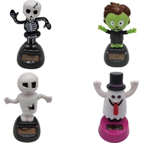 New Halloween Gift High Quality Solar Creative Spoof Swing Doll Shaking His Head Car Decoration Car Interior Products
