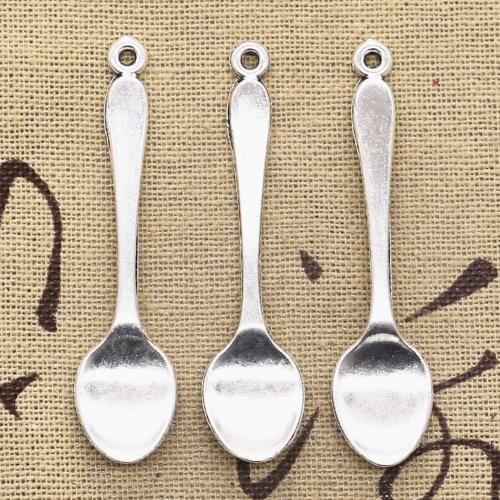 8pcs Charms Spoon 54x12mm Antique Making Pendant fit,Vintage Tibetan Silver color,DIY Handmade Jewelry