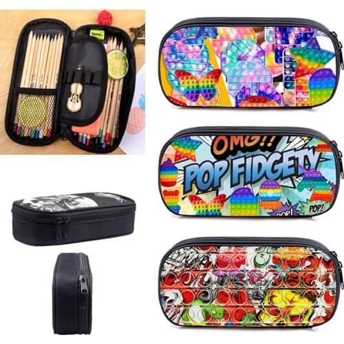 Hot Game POP It 3D Pencil Case Women Kawaii Cosmetic Bags Children Students PenBox Storage Pouch School Supplies Stationery Bags