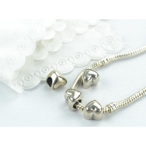 20 pcs Silver Plated Heart Shape Charms alloy Pendants for Bracelet Necklace Jewelry Making Accessories DIY 1888