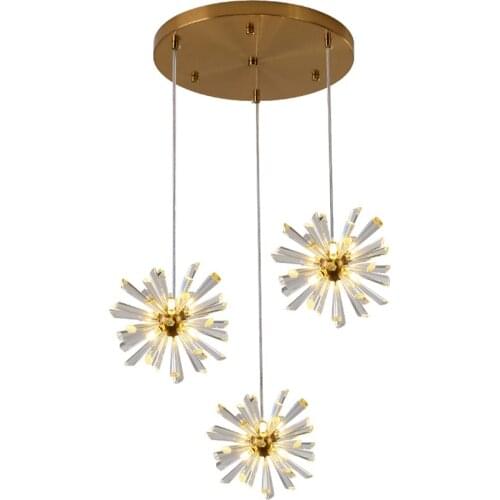 Post-modern Luxury Crystal Fireworks Pendant Lights Restaurant Lamp Designer Nordic Dining Room Bedroom Hanging Lights Fixtures