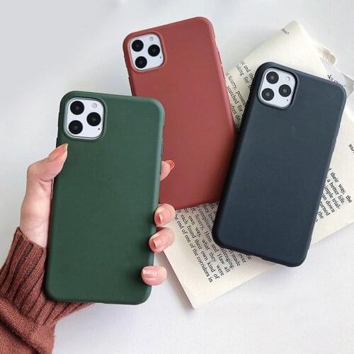 Simple Soild Color soft silicone Case For iPhone 11 12 Pro Max 12mini Phone Case For iphone XS Max 6 6S 7 8 Plus X XR Cover