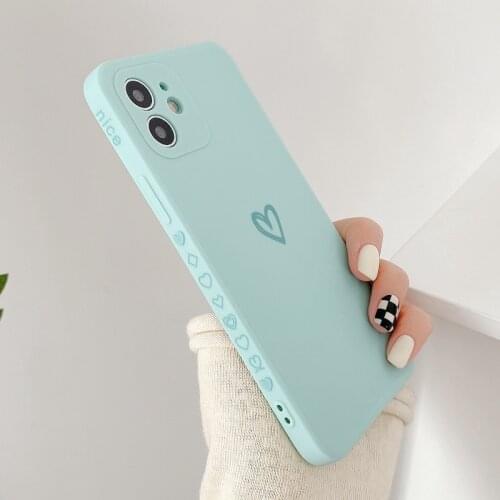 Candy Love Heart Phone Case For iPhone 12 11 Pro Max XS X XR 7 8 Plus 12Mini SE 2020 Shockproof Bumper Soft Silicone Back Cover