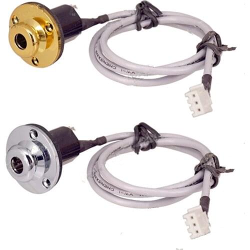 Acoustic Guitar Strap Endpin 6.35 Output Jack Socket and 3 Pin Plug for Acoustic Guitar Pickup Equalizer Preamp 50cm cable
