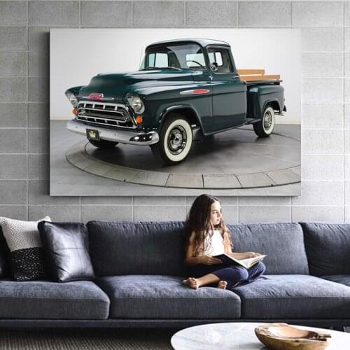 Retro American Car Chevrolet 3100 Pickup Vehicle Posters and Prints Wall Art Canvas Paintings For Home Decor