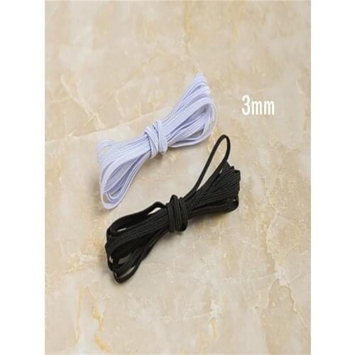 3MM DIY Dolls Clothes Elastic Band 1M/5M/10M White Black Elastic cord for DIY Making blyth OB11 1/6 1/12 Dolls Clothes Material
