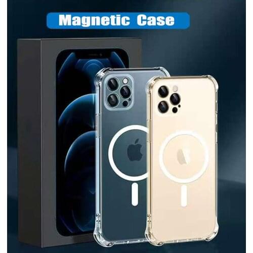 New Luxury Magnetic Soft Case For Magsafe Transparent Silicone Shell Back Covers for iPhone 12 Pro Max 12 Mini Capa Fundas Coque