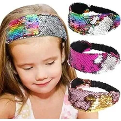 Sequined Mermaid Headband Sequins Sequined Sports Headband Girls Non-slip Shiny Headband Hairstyle Accessories yoga headband