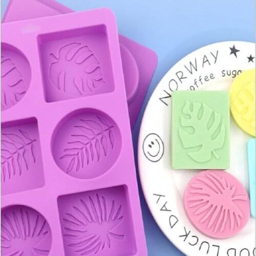 6-hole leaves of different shapes Handmade soap mold High temperature resistant silicone mold DIY baking cake