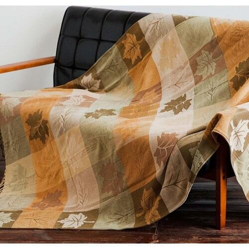 Chenille Fabric Full Cover Sofa Towel Maple Leaf Nordic Bedspreads Sofa Cover Throw Blanket for Couch Floor Rug Hanging Tapestry