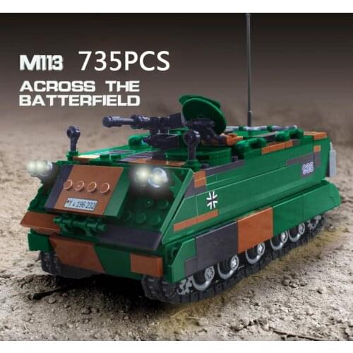 Modern military germany mtw M113 Armoured Personnel Carrier batisbricks building block ww2 vehicle brick toy collection for gift