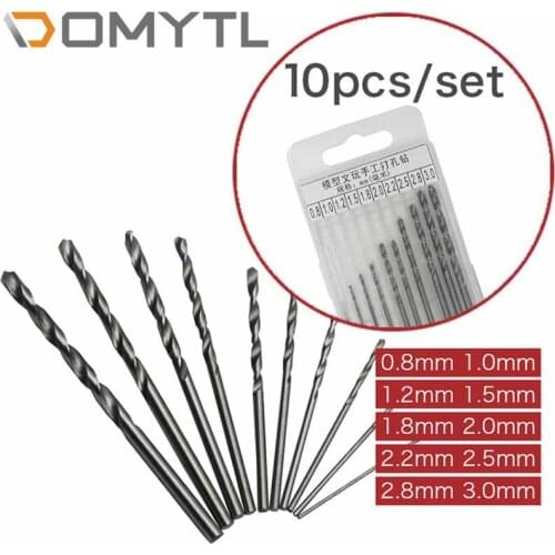 10pcs/lot Micro High Speed Steel HSS Straight Shank Mini Twist Drill Bits Electric Drill Rotary Power Tools 0.8 1.0 2.0 3.0mm