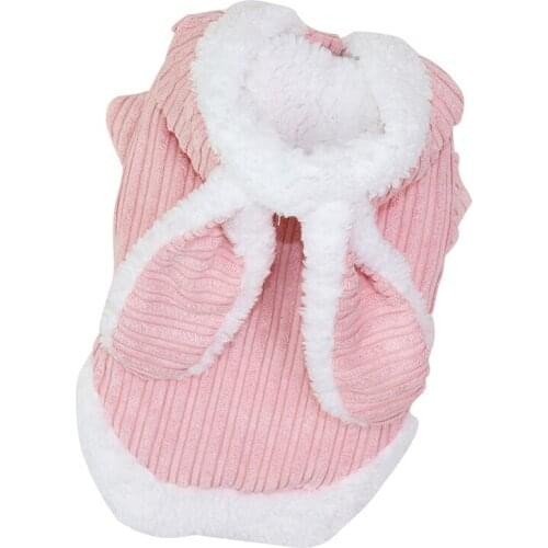 Pet Dogs Autumn And Winter Warm Clothes Cute Costume Rabbit Design 2-legged Cotton-padded Coat Dog Hoodies Parkas